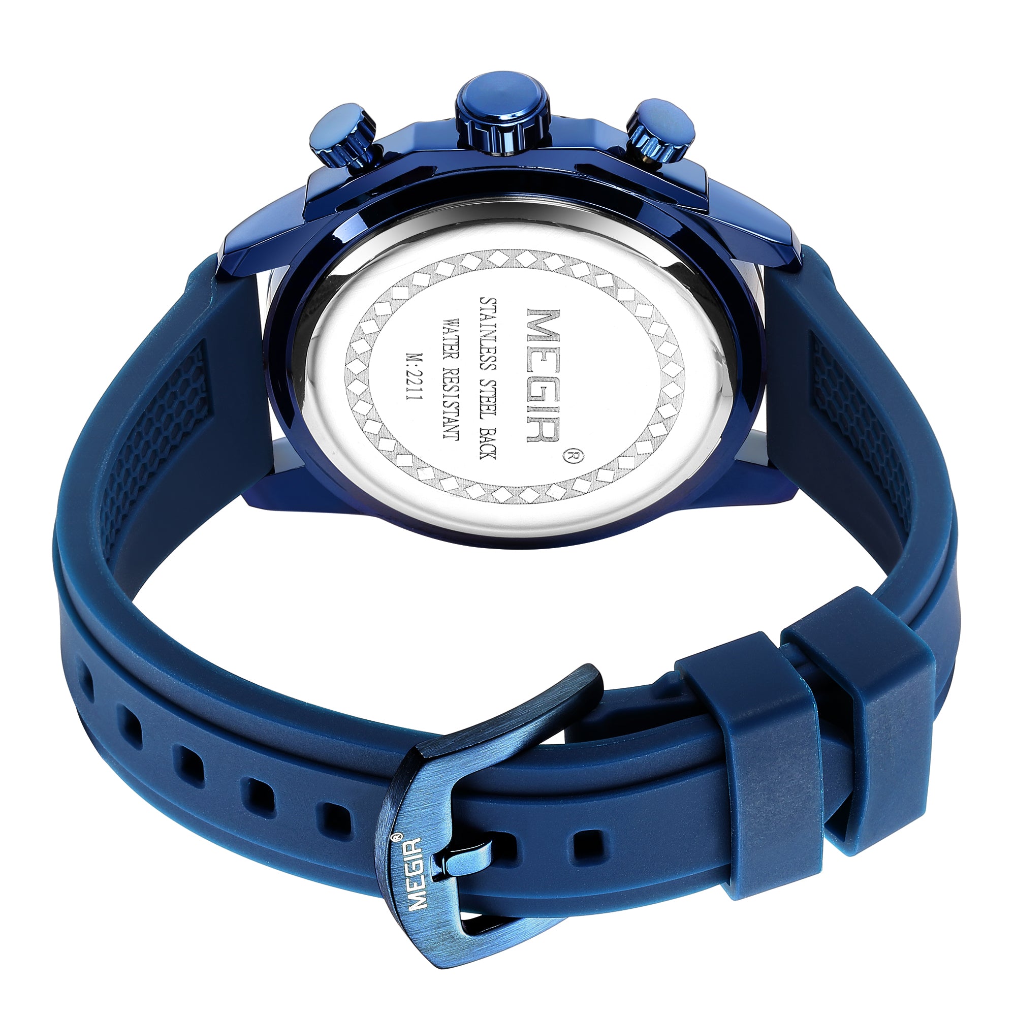 MEGIR Men's Watches Luxury Military Sport Wristwatches Waterproof Luminous Silicone Strap Quartz Chronograph Reloj Hombre 2211